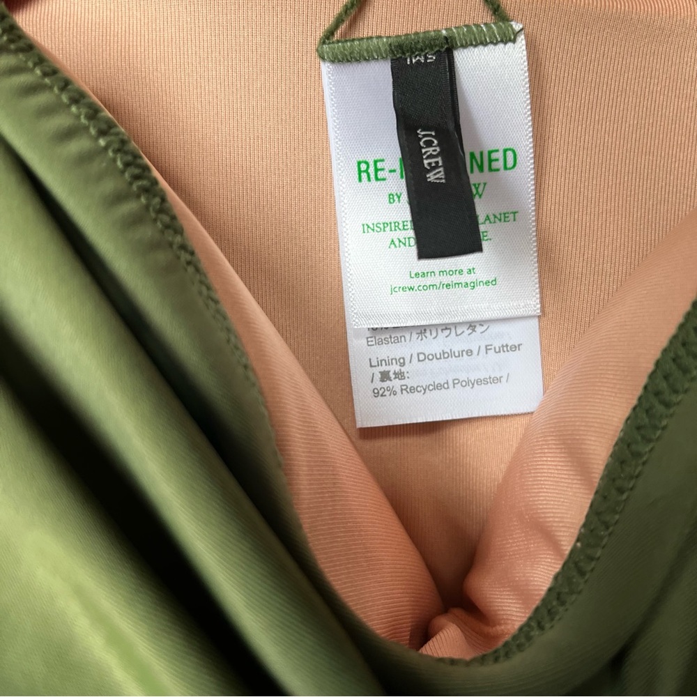 NWOT  J. Crew Ruched One Piece Swimsuit with Removable Straps Olive Gree… - Picture 4 of 12